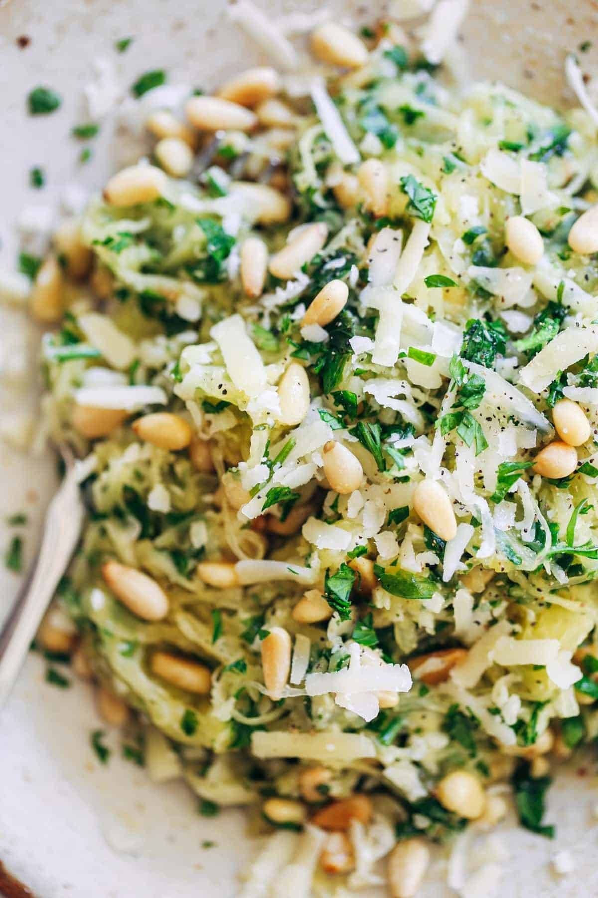 Garlic Spaghetti Squash with Herbs.